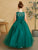 Baby Illusion Neckline 3D Floral Applique and Glitter Tulle Skirt 7038S