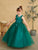 Baby Illusion Neckline 3D Floral Applique and Glitter Tulle Skirt 7038S