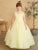 Baby Illusion Neckline 3D Floral Applique and Glitter Tulle Skirt 7038S