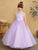 Baby Illusion Neckline 3D Floral Applique and Glitter Tulle Skirt 7038S