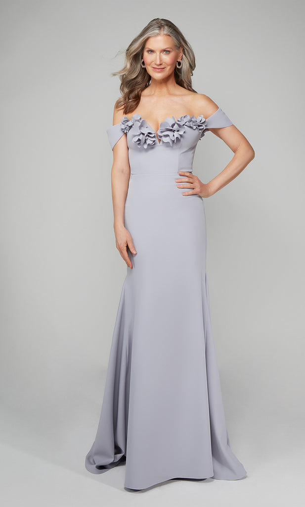 Alyce 7062 Italian Knit Off the Shoulder Fit And Flare  Evening Gown