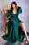 Opened Long Sleeve Satin  Evening Gown 7475SB