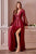 Opened Long Sleeve Satin Sienna Evening Gown 7475S