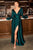 Opened Long Sleeve Satin Sienna Evening Gown 7475S