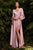 Opened Long Sleeve Satin  Evening Gown 7475M