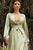 Opened Long Sleeve Satin Sage Green Evening Gown 7475SG