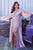 Curves Opened Long Sleeve Satin Evening Gown 7475C