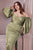 Curves Puffed Sleeves Soft Satin Bridesmaids or Evening Gown CD7482C