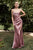 Corset Cowl Neckline Satin  Bridesmaid  Evening Dress 7483