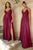 Burgundy evening dress