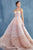 EVA Strapless Lace Corset Glass Beads  with Ruffled Skirt Blush Evening Gown Andrea & Leo A0767