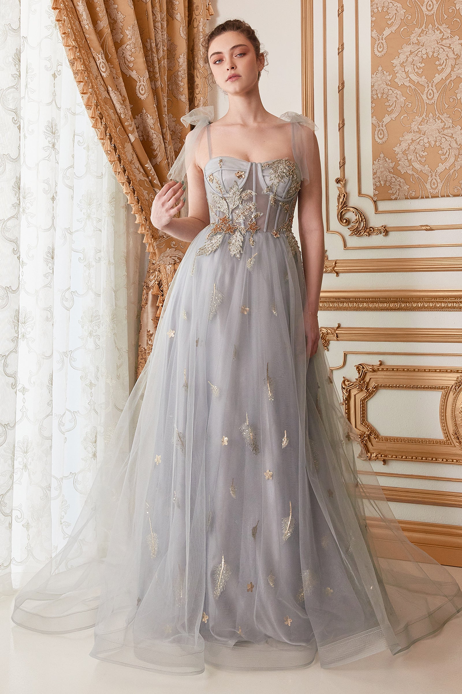 A0824 - Star of My Eye Corset Tulle A-Line - Andrea & Leo Couture | Lady Black Tie Midnight / 8 A0824 - Star of My Eye Corset Tulle A-Line - Andrea & Leo Couture | Lady Black Tie Midnight / 8