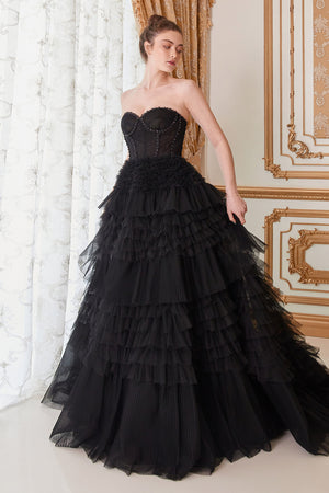 Andrea & Leo Couture A1017 Corset Tulle Ruffle Ball Princess Gown