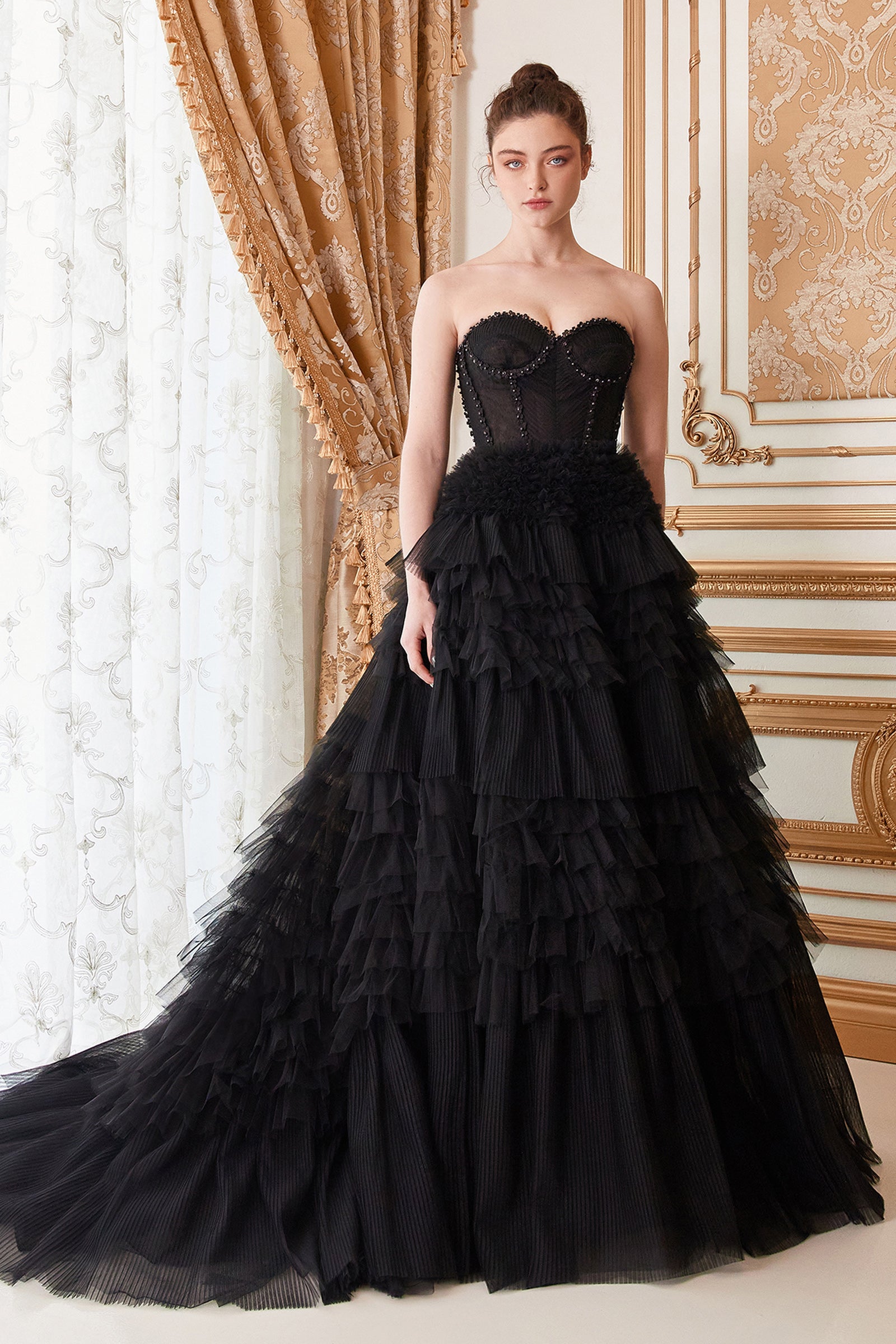 BMbridal Black Lace Princess Ball Gown Flower Girl Dress | BmBridal