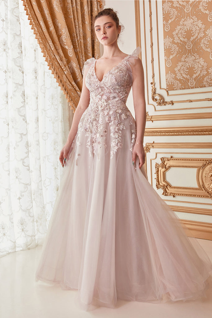 Inspired by the Secret Garden A-line Andrea & Leo Couture A1018 Lennox Floral  Gown
