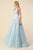 Andrea &amp; Leo Couture A1028W Vestido de fiesta Gardenia con falda acampanada y escote en V ilusión blanca