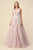 Andrea & Leo Couture A1028 Illusion  V-neckline A-line Skirt Gardenia Ball Gown
