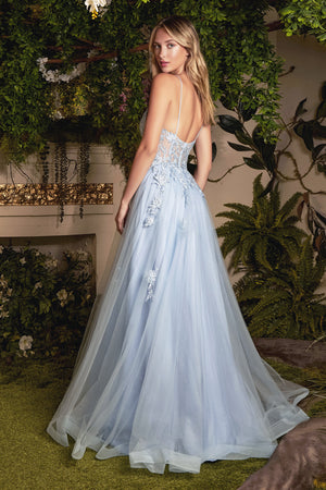 Andrea & Leo Couture A1049 Lace Appliques Tulle Alice A-line Gown
