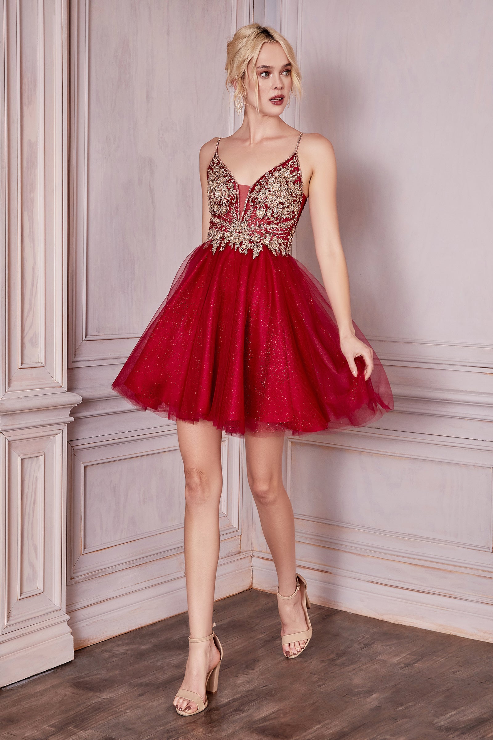A-line Short Cocktail Dress By Cinderella Divine CD0190 – Sparkly Gowns A-line Short Cocktail Dress By Cinderella Divine CD0190 – Sparkly Gowns