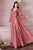 Long  Sleeves V- Neckline Chiffon Evening Dress CD0192