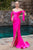 Stretch Luxe Jersey  Ruched Fuchsia Evening Gown CD943F