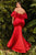 Puff Sleeve Satin Curve Gown CD983C