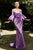 Satin Gown with Puff Sleeves Fitted Evening Bridesmaid Dress CD983