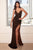 Ruched Fitted Sequin Evening Gown CH225