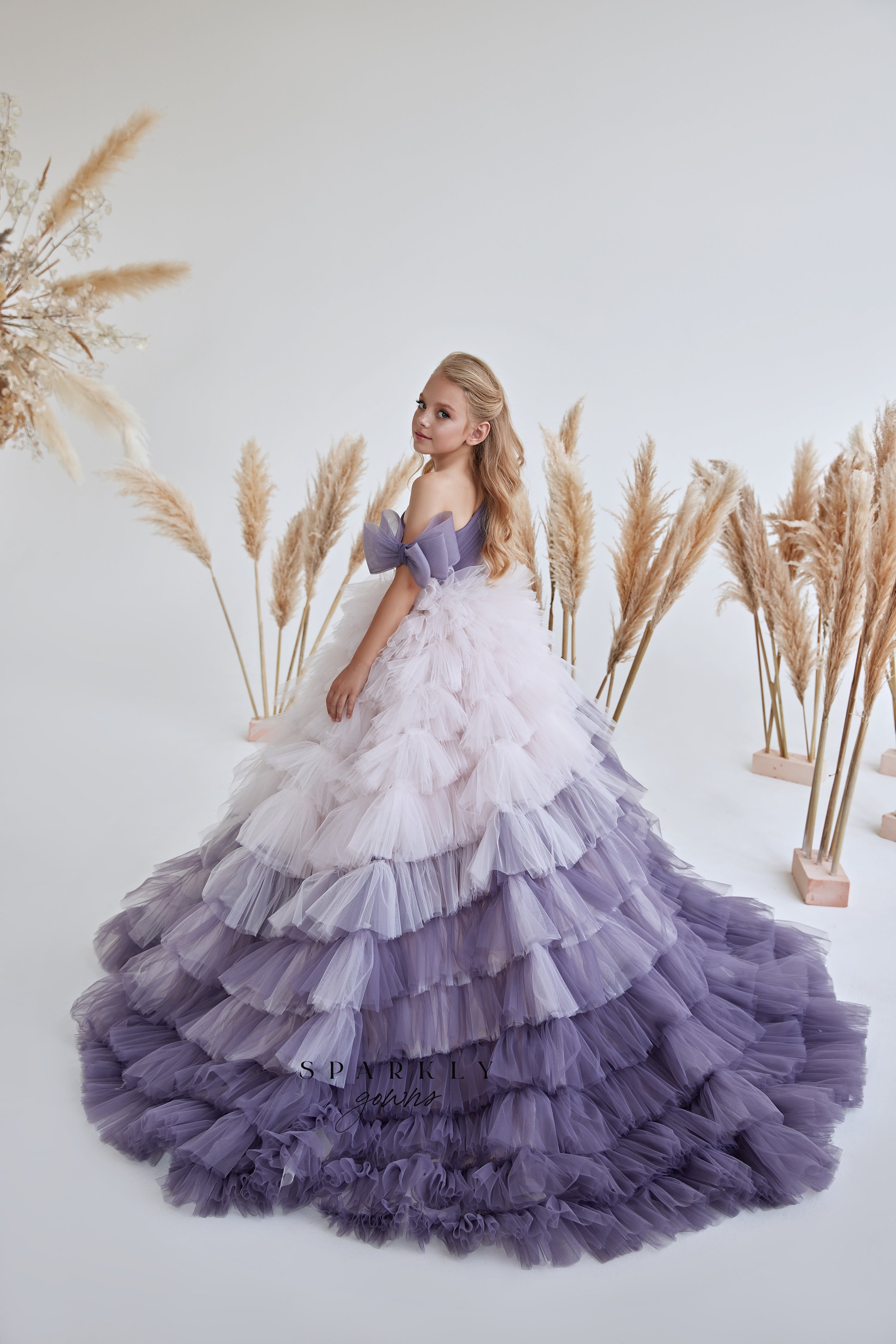Off Shoulder Lavender Prom Dress Ball Gown Beaded Pageant Dress Evenin –  SELINADRESS