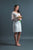 Long Sleeves V Neckline Knee-Length Civil Wedding Dress Belle