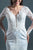 Long Sleeves V Neckline Knee-Length Civil Wedding Dress Belle