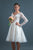 In Stock Size 6 Long Sleeves V-Neckline Knee Length Wedding Dress #4