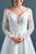 In Stock Size 6 Long Sleeves V-Neckline Knee Length Wedding Dress #4