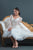 In Stock Size 8 Flowers Appliques Nude Mesh Chiffon Knee Length Wedding Dress JA9643