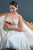 In Stock Size 8 Flowers Appliques Nude Mesh Chiffon Knee Length Wedding Dress JA9643