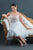 In Stock Size 8 Flowers Appliques Nude Mesh Chiffon Knee Length Wedding Dress JA9643