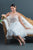 In Stock Size 8 Flowers Appliques Nude Mesh Chiffon Knee Length Wedding Dress JA9643