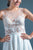 In Stock Size 8 Flowers Appliques Nude Mesh Chiffon Knee Length Wedding Dress JA9643