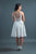 In Stock Size 8 Flowers Appliques Nude Mesh Chiffon Knee Length Wedding Dress JA9643