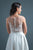 In Stock Size 8 Flowers Appliques Nude Mesh Chiffon Knee Length Wedding Dress JA9643