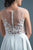 In Stock Size 8 Flowers Appliques Nude Mesh Chiffon Knee Length Wedding Dress JA9643