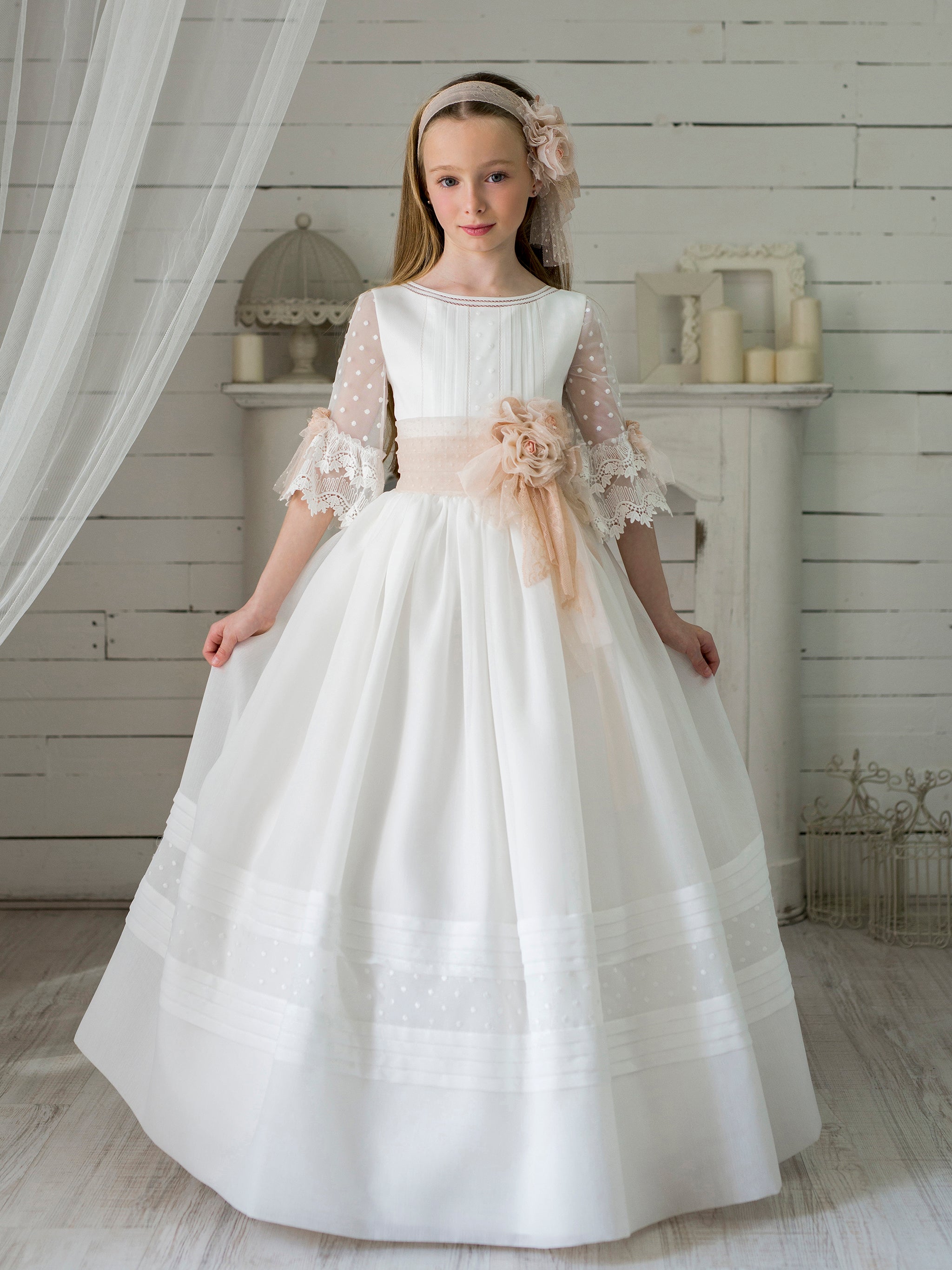 communion dresses italian designer Alondra Luxury Flower Girl Communion Dress