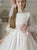 Heirloom Style Rustic Fabric Blush/Beige Spanish Communion Gown K165