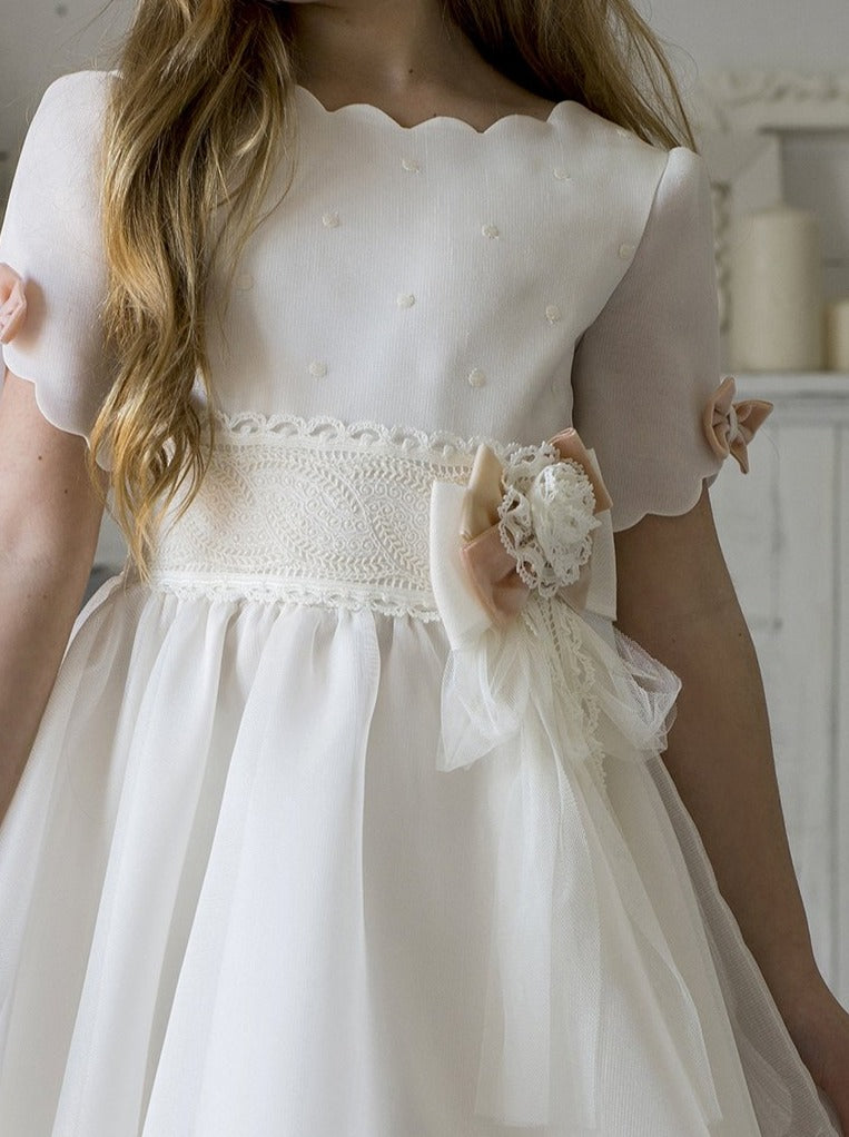 Scalloped neckline Classic and Romantic Spanish Communion Gown Marla K ...