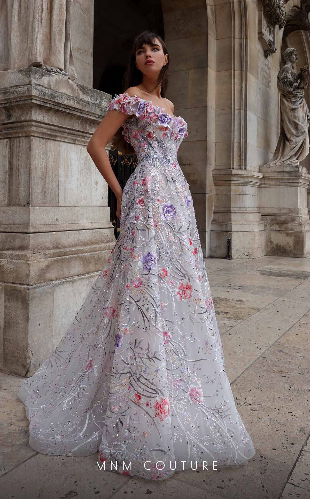 MNM COUTURE K4013 Evening Dress 10 / White MNM COUTURE K4013 Evening Dress 10 / White
