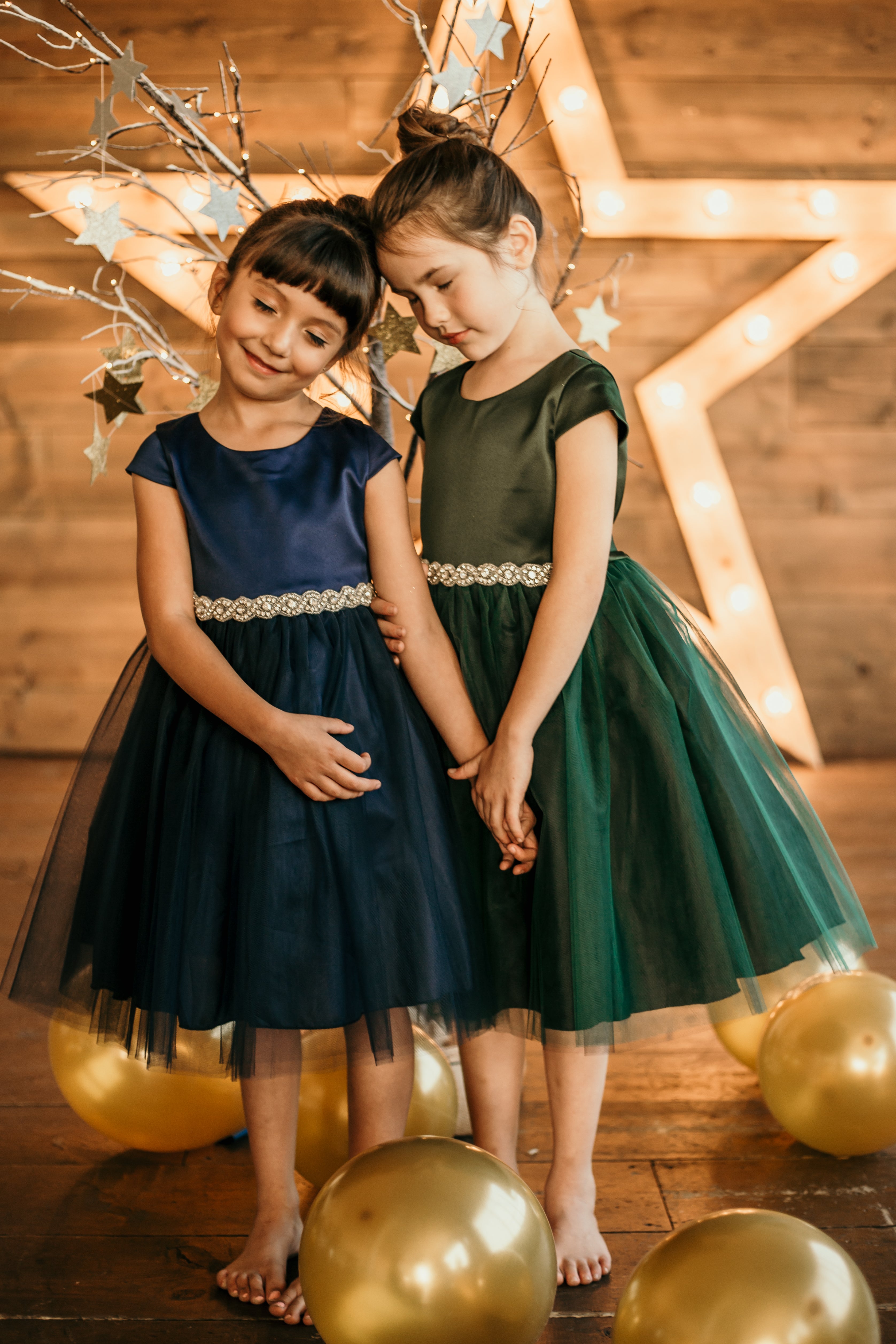 Elegant Satin and Tulle Holiday Dress for Little Girls 452 – Sparkly Gowns