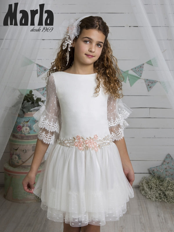 Detachable Skirt Two in One Sweet Mini Skirt and Classic Long Skirt Ivory Spanish Communion Gown Marla L130 Pre-oder Size 15 / Ivory Detachable Skirt Two in One Sweet Mini Skirt and Classic Long Skirt Ivory Spanish Communion Gown Marla L130 Pre-oder Size 15 / Ivory