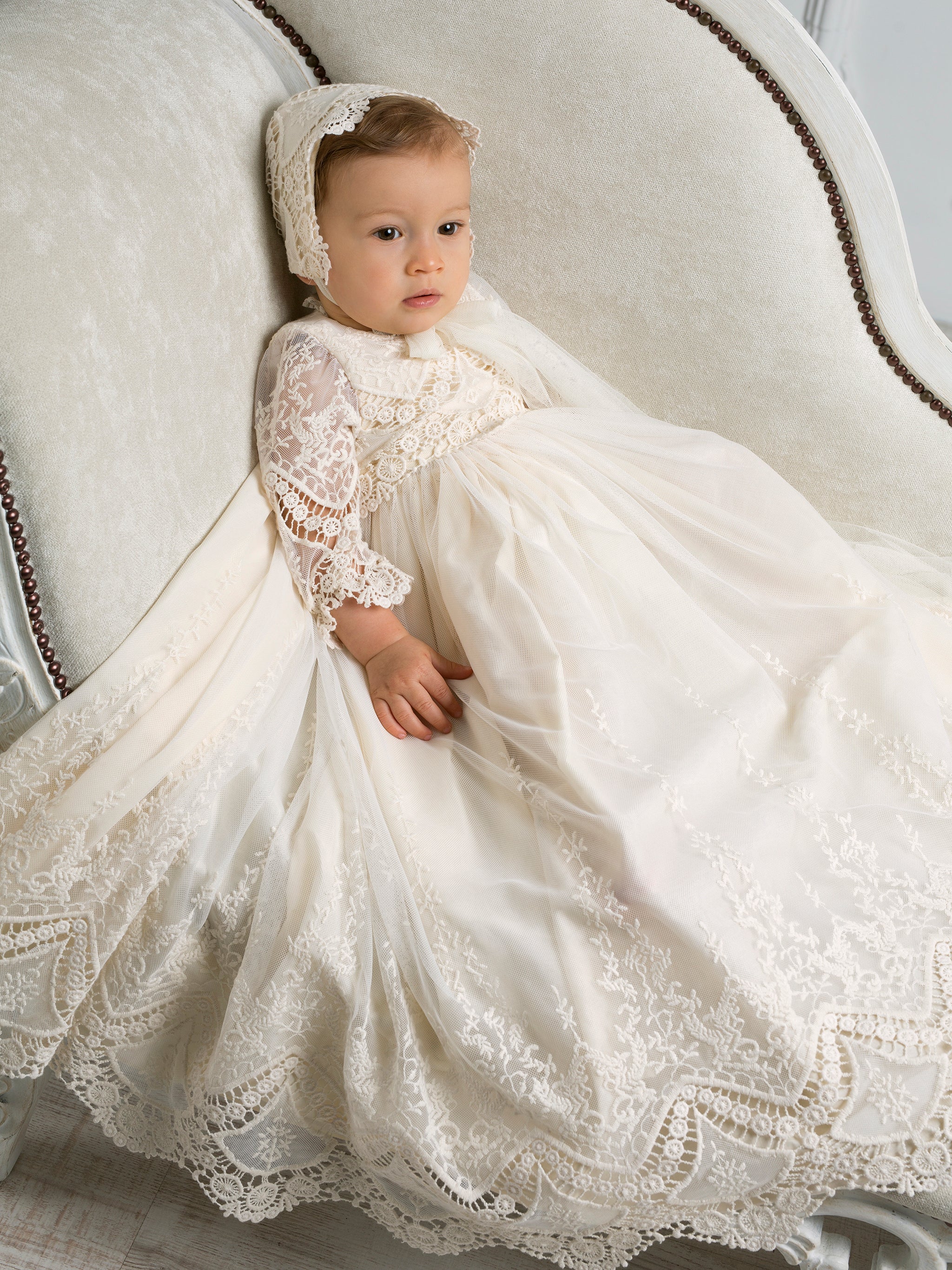 Long Sleeve Long Lace Baptism Gown Baby Girl Christening Gown With Bonnet Long Sleeves Months Long Sleeve Long Lace Baptism Gown Baby Girl Christening Gown With Bonnet Long Sleeves Months