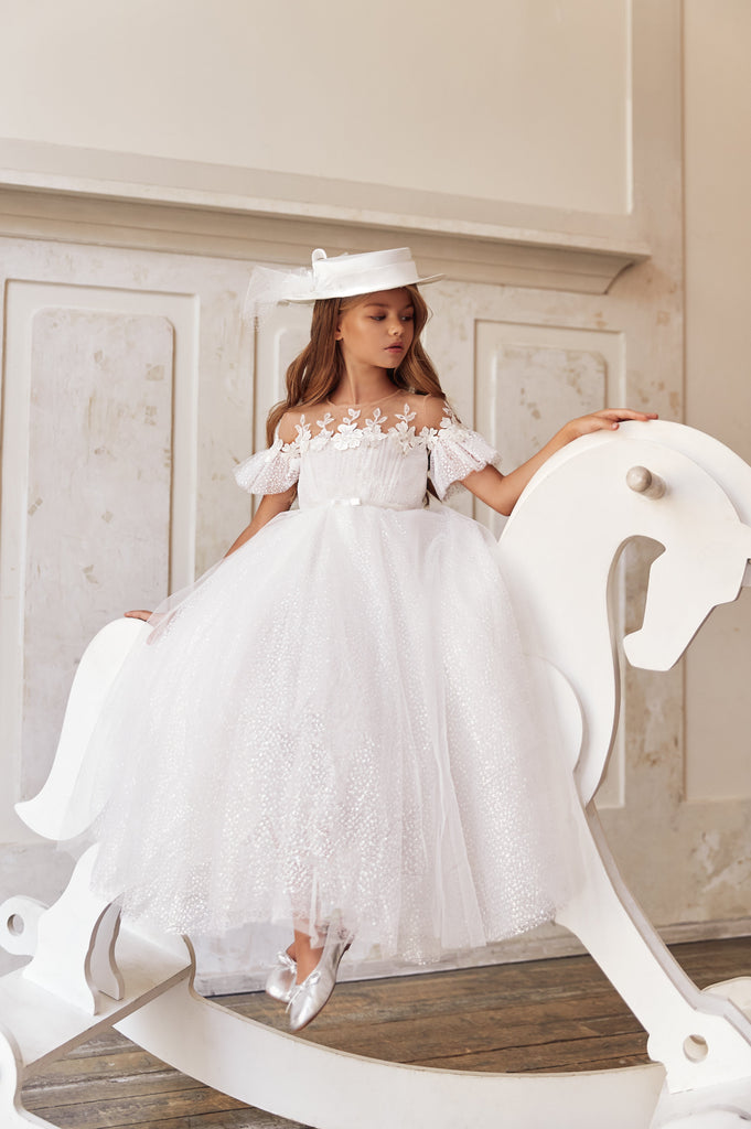 In Stock Size 10 Glitter Tulle Magda First Communion Flower Girl Dress In Stock Size 10 Glitter Tulle Magda First Communion Flower Girl Dress
