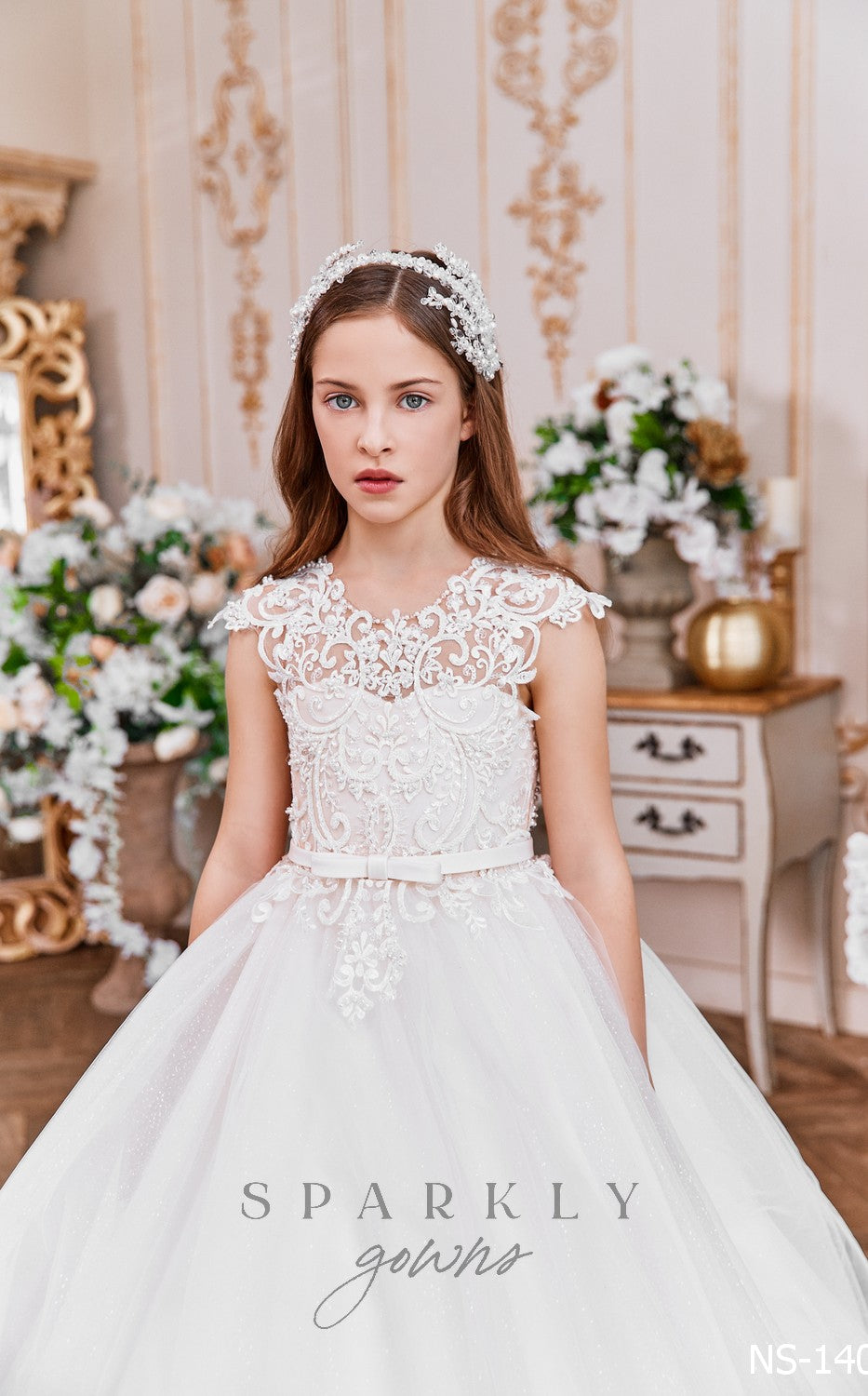 Ball Gown First Communion Dress 21140 Sparkly Gowns